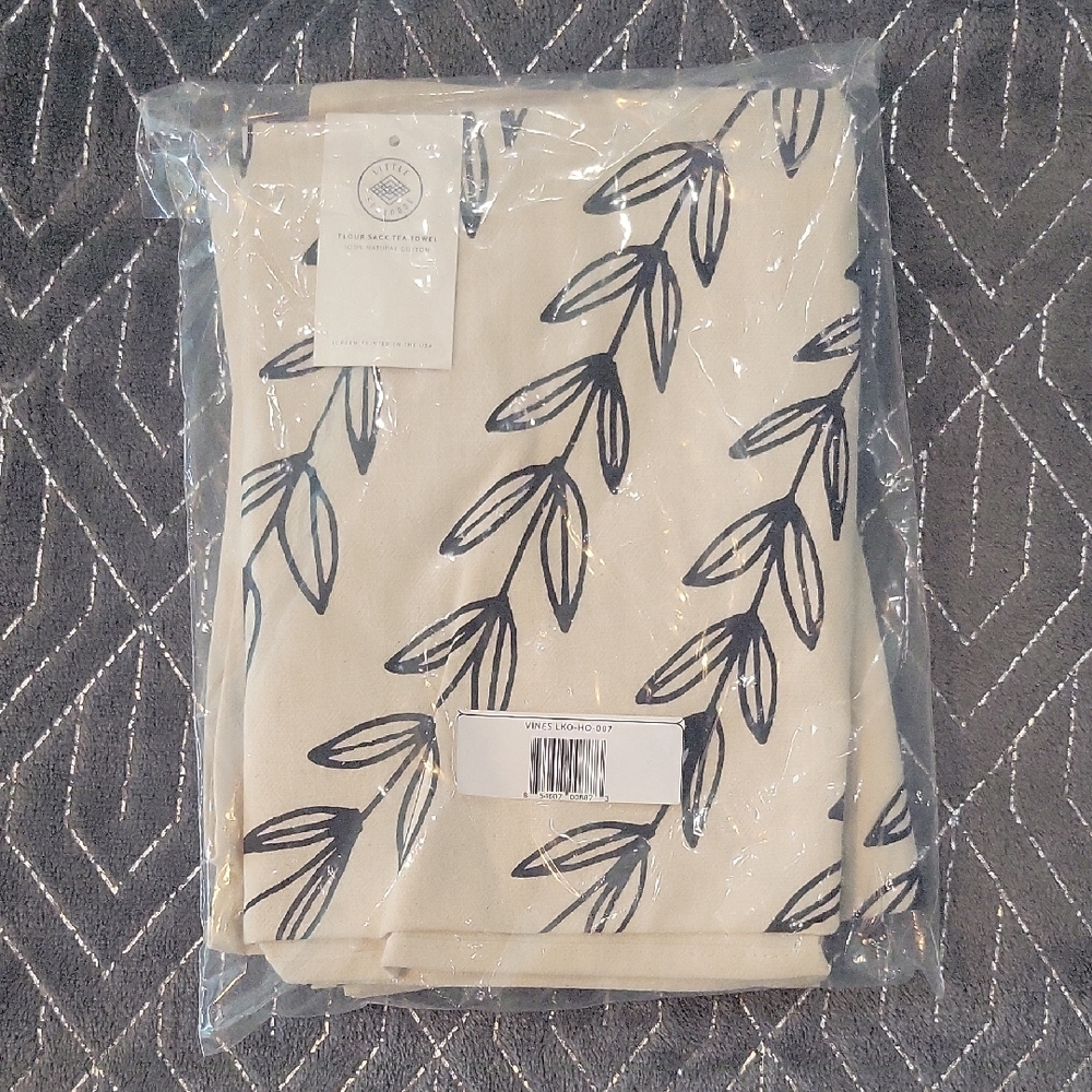 Little Korboose Leaf Print Tea Towel